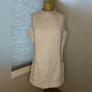Vintage 70s Montgomery Ward Silver Sleeveless Shift/Mod Dress estimated size 12